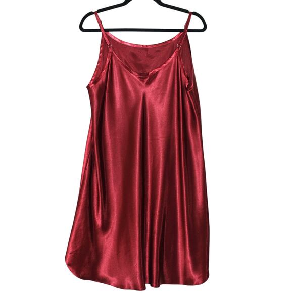 Beautiful Red Silky Mini Slip Dress Size Large - Picture 5 of 5